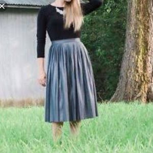 NWT J.Crew Metallic Pleated Midi Skirt